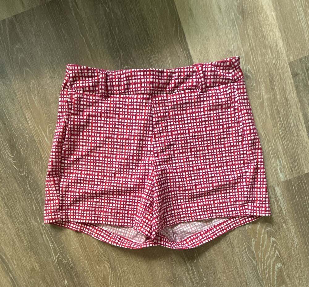 Spanx Red and White Checkered Shorts XS